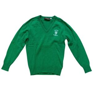 Sporting Choice Sweater Women Green Good Lambswool‎ St Andrews Crest SIZE 34